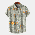 Foreign Trade  Summer New Plus Size Men's Casual 3D Digital Printing Short Sleeve Shirt Men's Shirt - front view