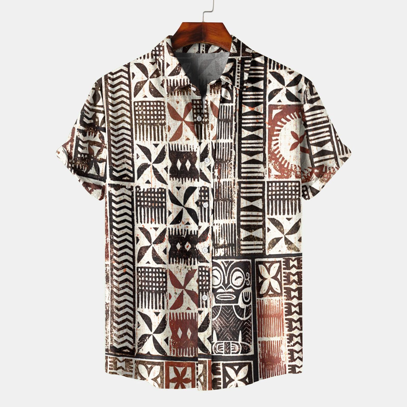 Foreign Trade  Summer New Plus Size Men's Casual 3D Digital Printing Short Sleeve Shirt Men's Shirt - view 4