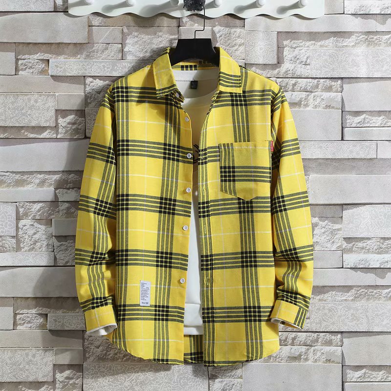 Casual Long Sleeve Plaid Men's Shirt Trendy Spring Autumn Brand Hong Kong  Workwear - view 4