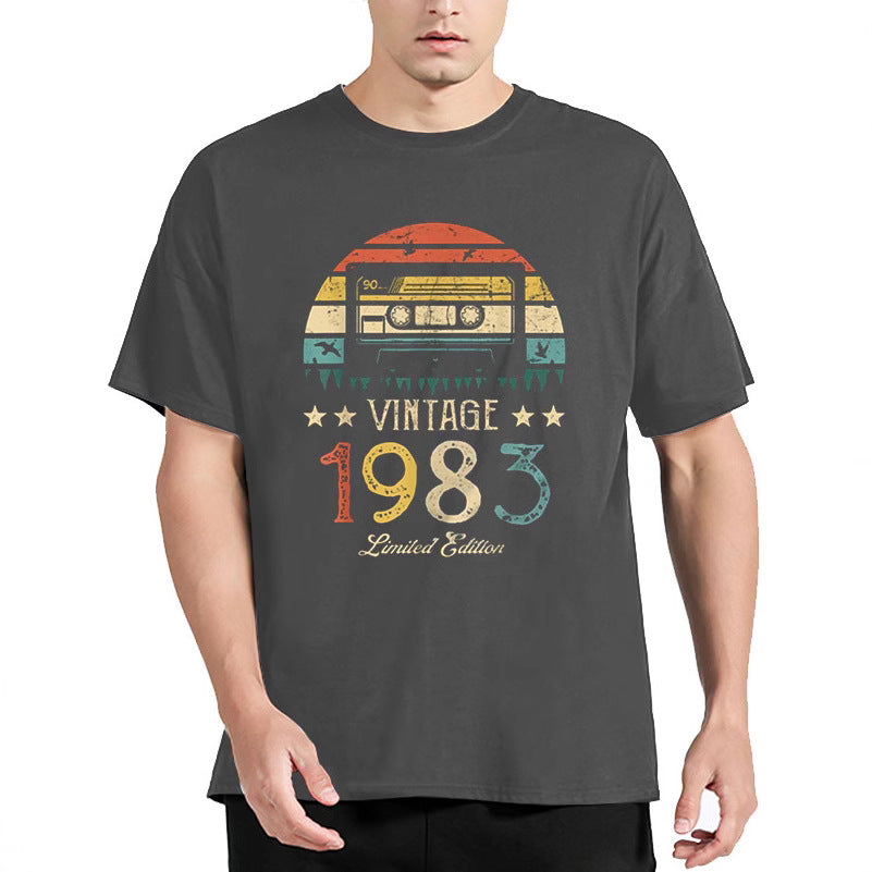 Vintage 1983 Limited Edition Retro Cassette Men T Shirt Old - view 2