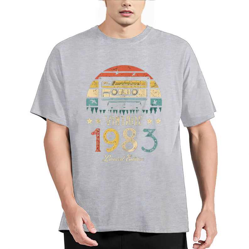Vintage 1983 Limited Edition Retro Cassette Men T Shirt Old - view 3