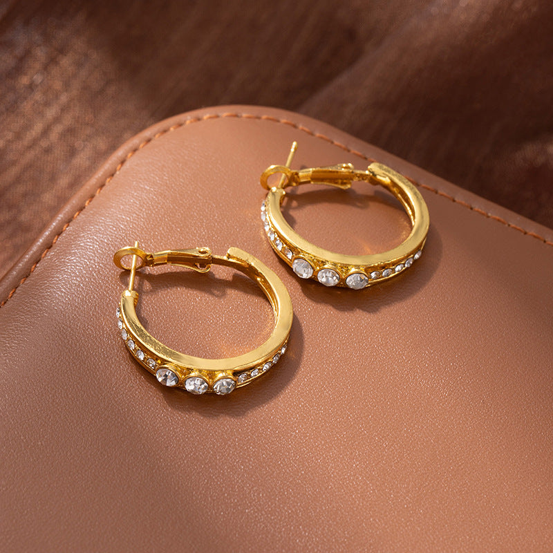 Hot-Selling  Style Rhinestone Inlaid Women's Earrings Large Circle Earrings Earrings Jewelry Manufacturers Wholesale Earrings - view 3