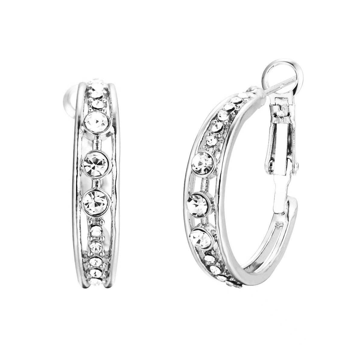 Hot-Selling  Style Rhinestone Inlaid Women's Earrings Large Circle Earrings Earrings Jewelry Manufacturers Wholesale Earrings - view 5