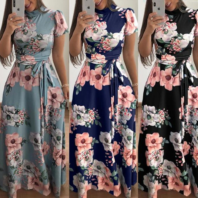 Fall/Winter  Casual Printed Strap Dress Women's Dress - front view