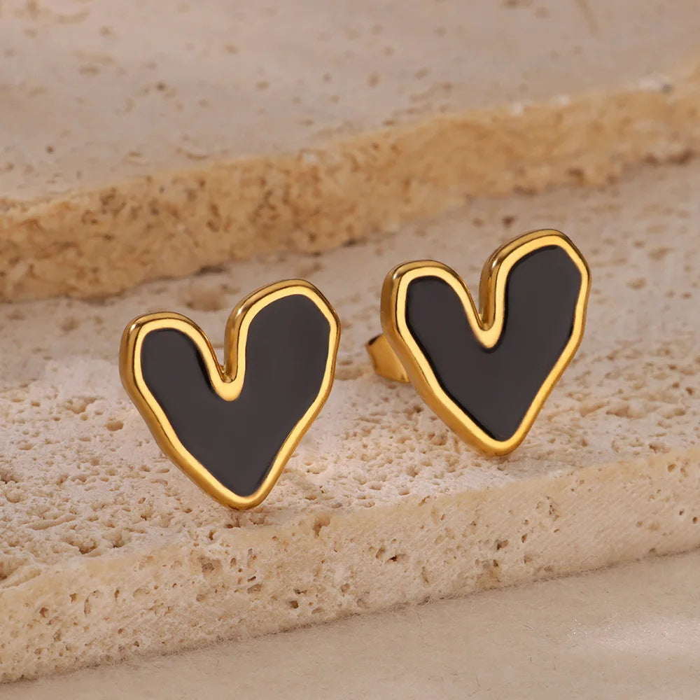 304 Stainless Steel Copper Geometric Heart Shape PVD Coated Real Gold Plated IG Style Sweet Waterproof Non Tarnish Plating Drop Earrings Earrings Ear Studs - view 3