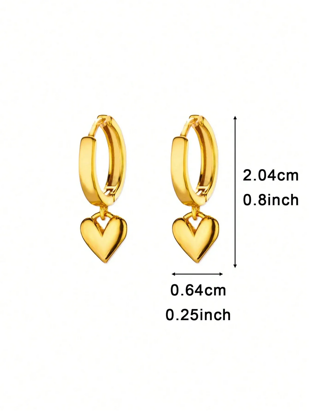 304 Stainless Steel Copper Geometric Heart Shape PVD Coated Real Gold Plated IG Style Sweet Waterproof Non Tarnish Plating Drop Earrings Earrings Ear Studs - view 2