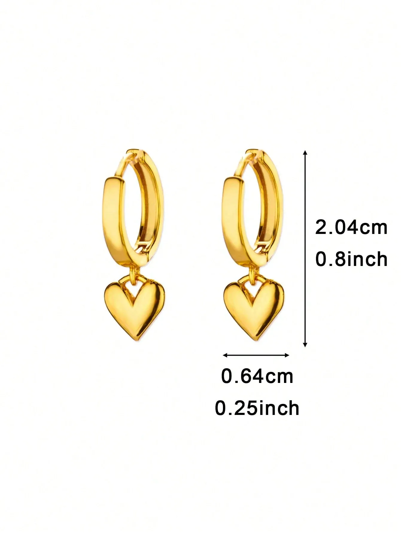 304 Stainless Steel Copper Geometric Heart Shape PVD Coated Real Gold Plated IG Style Sweet Waterproof Non Tarnish Plating Drop Earrings Earrings Ear Studs - view 2