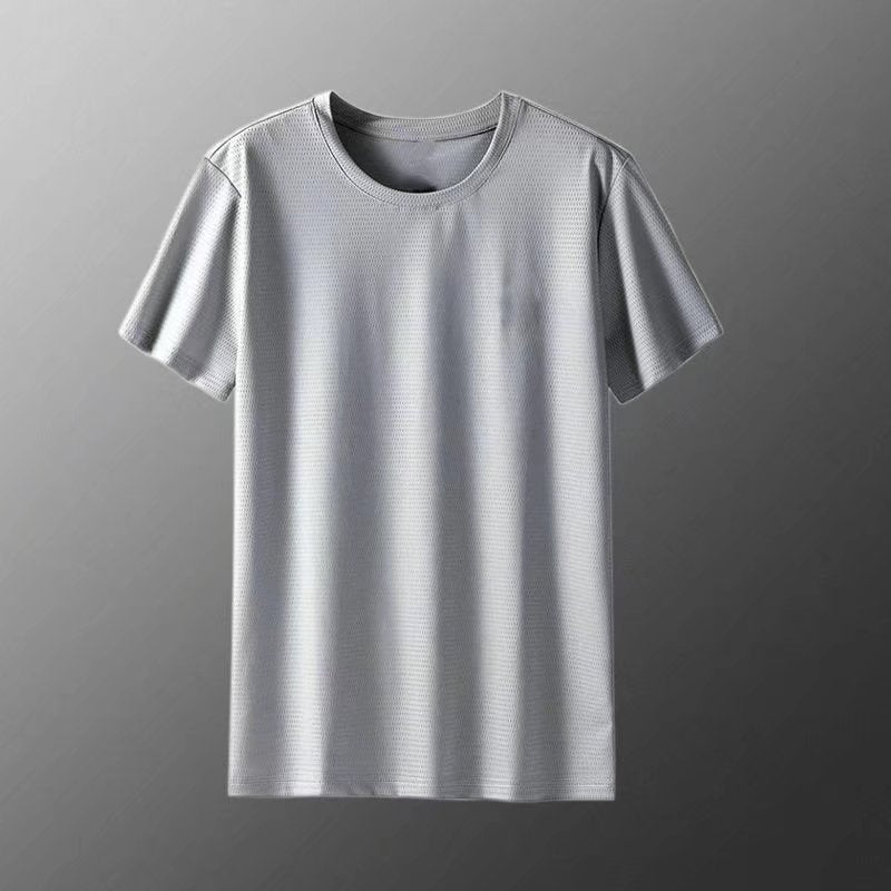 Wholesale Men's Polyester Simple Style Solid Color Short Sleeve Men's T-shirt - view 3