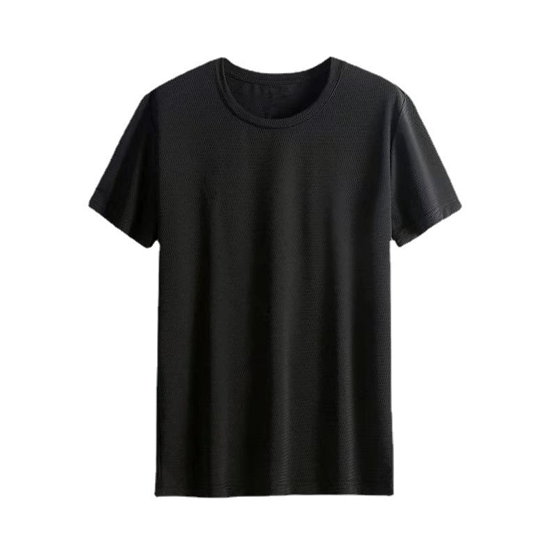 Wholesale Men's Polyester Simple Style Solid Color Short Sleeve Men's T-shirt - view 4