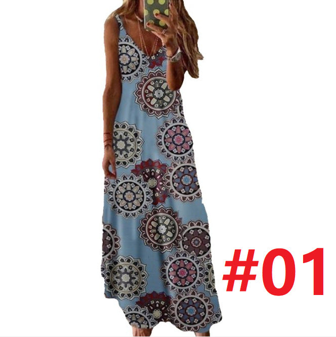 Wish  Summer  Women's Dress Slim-fit Slim Long Flower Sling Dress For Women - view 2