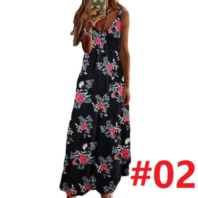 Wish  Summer  Women's Dress Slim-fit Slim Long Flower Sling Dress For Women - view 3