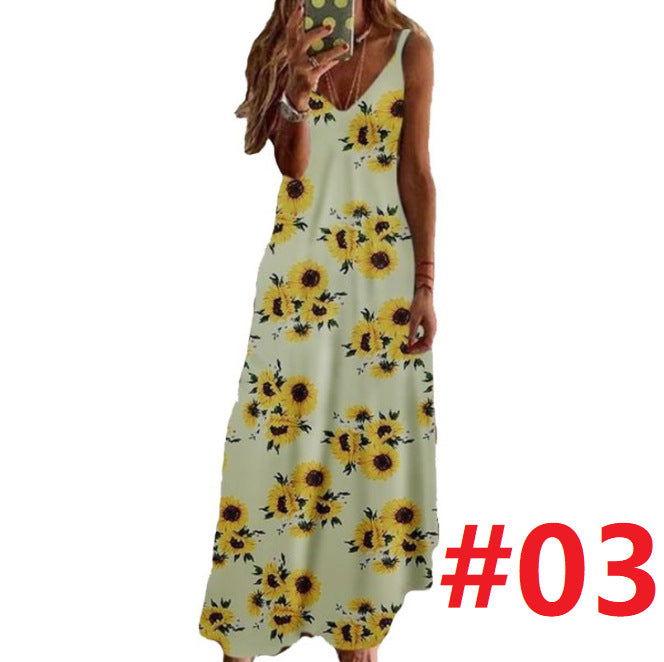 Wish  Summer  Women's Dress Slim-fit Slim Long Flower Sling Dress For Women - view 4