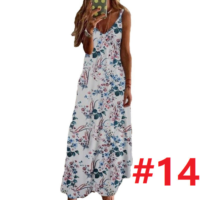 Wish  Summer  Women's Dress Slim-fit Slim Long Flower Sling Dress For Women - view 5