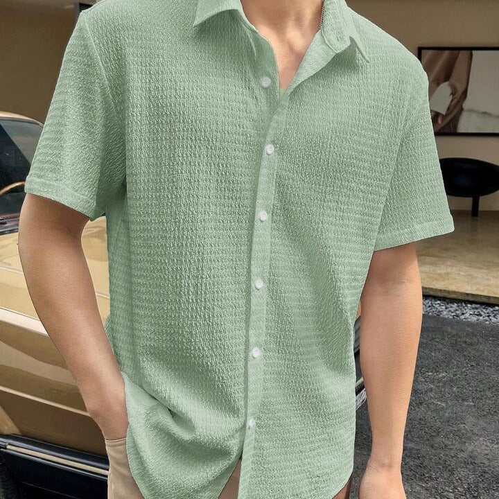 New  Men's Short-sleeved Commuter Shirt Casual Wish Men - view 4