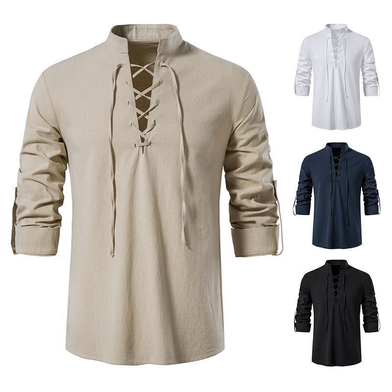 Wholesale Men's Cotton (more Than 30%) Simple Style Classic Style Solid Color Long Sleeve Men's Shirts - front view