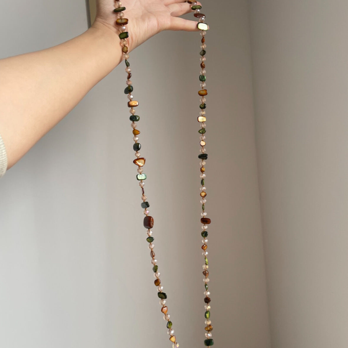 Mid-Ancient Necklace Bohemian Colorful Shell Beaded Double-Layer Necklace Retro Affordable Luxury Holiday Long Necklace Stackable - view 2