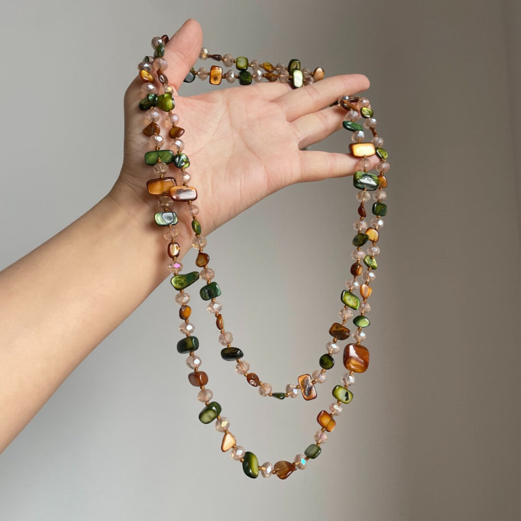 Mid-Ancient Necklace Bohemian Colorful Shell Beaded Double-Layer Necklace Retro Affordable Luxury Holiday Long Necklace Stackable - view 3