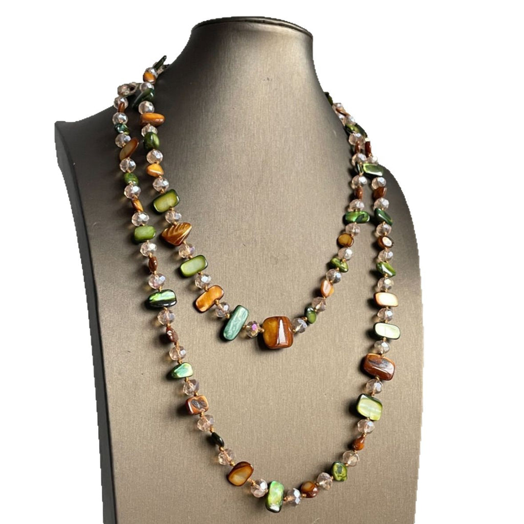 Mid-Ancient Necklace Bohemian Colorful Shell Beaded Double-Layer Necklace Retro Affordable Luxury Holiday Long Necklace Stackable - view 5