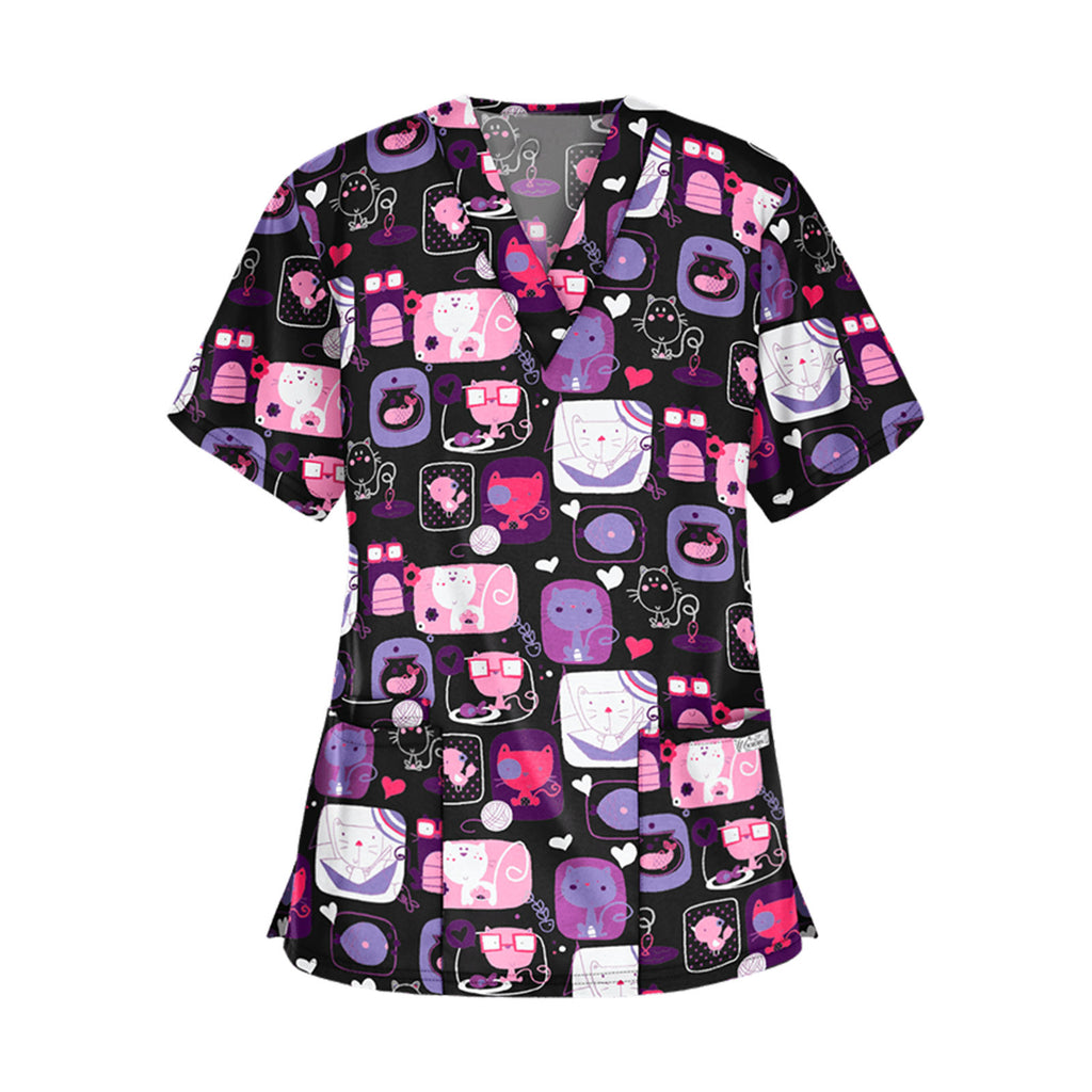 Spring And Summer New Pullover Print Nurses' Uniform T-shirt Women's Top - view 2