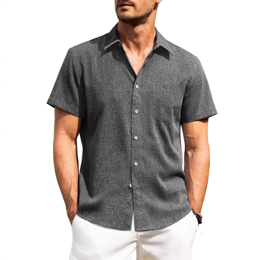 Summer New Men's Shirt Short Sleeve Button Casual Vacation Beach Shirt - view 2