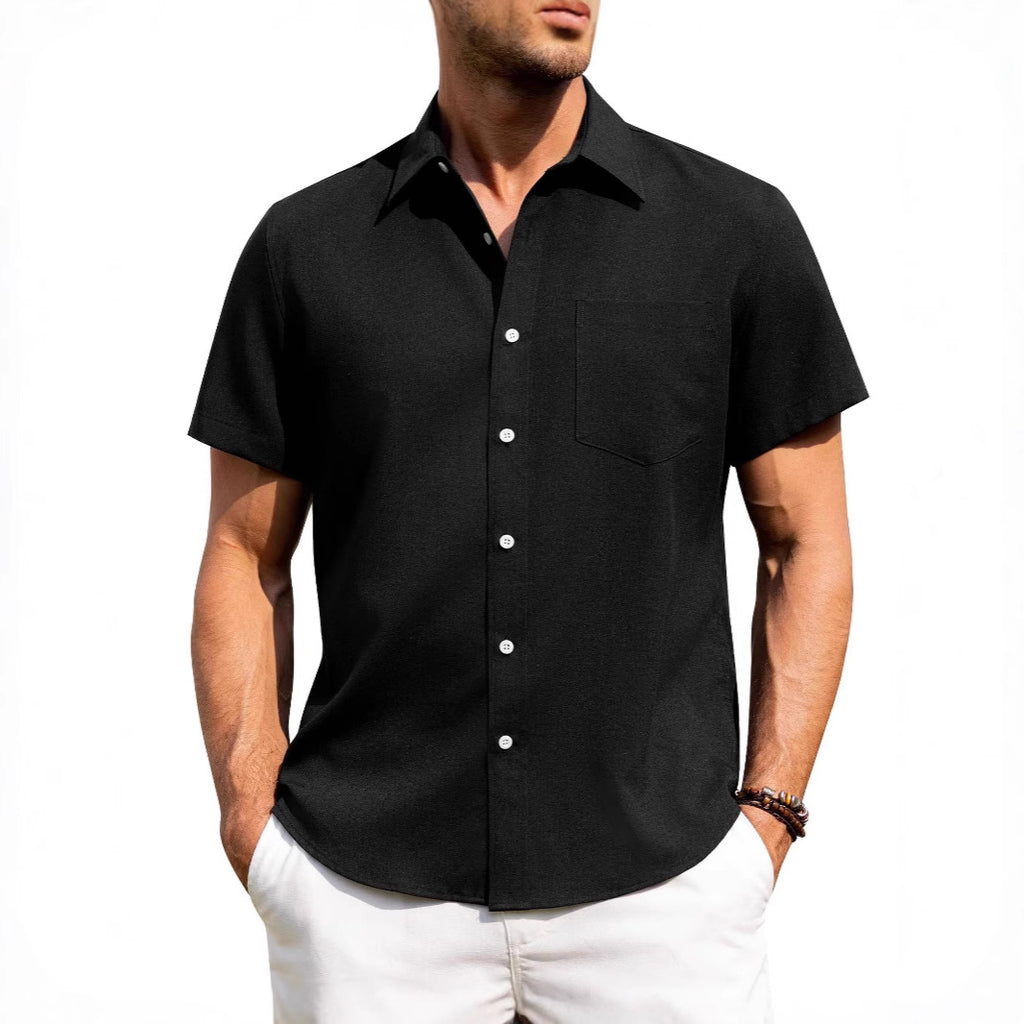 Summer New Men's Shirt Short Sleeve Button Casual Vacation Beach Shirt - view 3