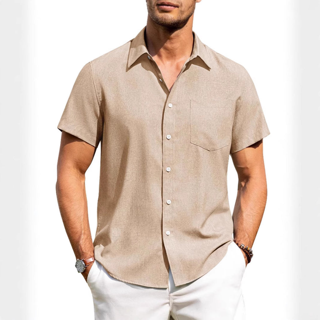 Summer New Men's Shirt Short Sleeve Button Casual Vacation Beach Shirt - view 4