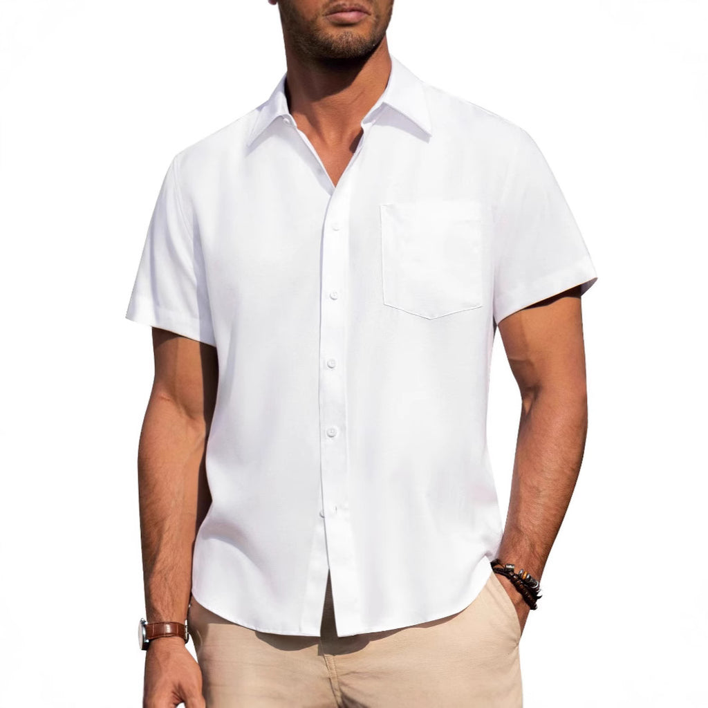 Summer New Men's Shirt Short Sleeve Button Casual Vacation Beach Shirt - view 5