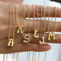 Popular 18K Brass Glossy DIY Name Bracelet Necklace 26 English Letters Pendant Parts - front view