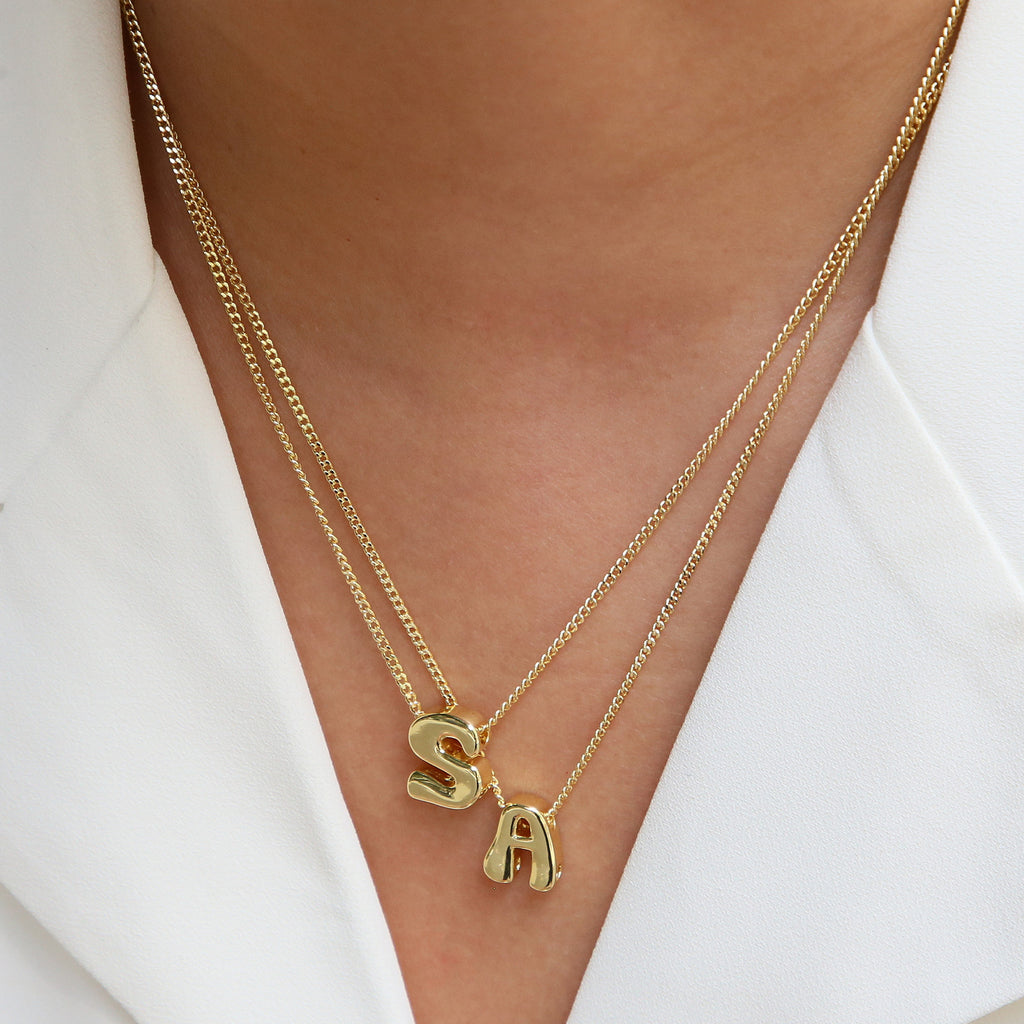 Popular 18K Brass Glossy DIY Name Bracelet Necklace 26 English Letters Pendant Parts - view 4