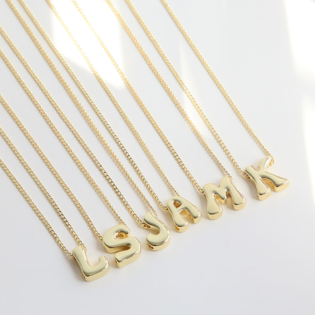 Popular 18K Brass Glossy DIY Name Bracelet Necklace 26 English Letters Pendant Parts - view 5