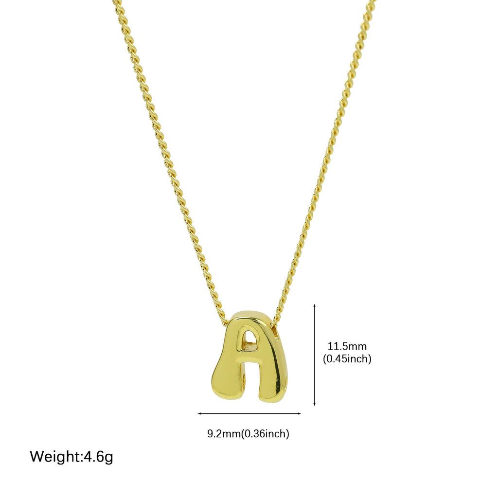Popular 18K Brass Glossy DIY Name Bracelet Necklace 26 English Letters Pendant Parts - view 2