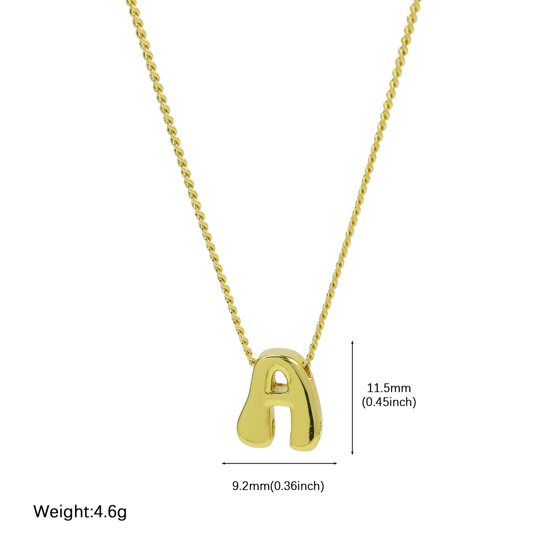 Popular 18K Brass Glossy DIY Name Bracelet Necklace 26 English Letters Pendant Parts - view 2