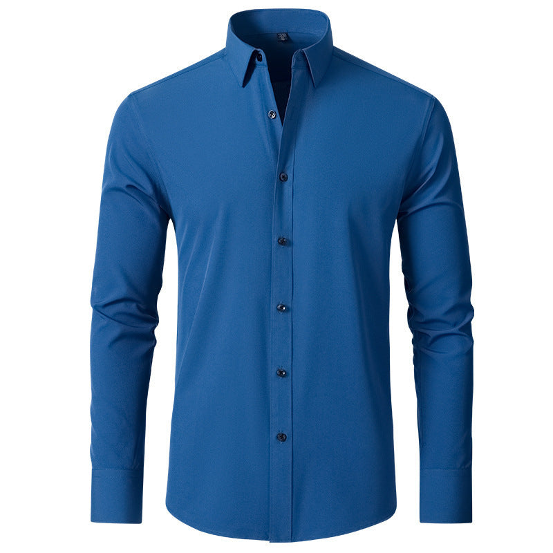 Foreign Trade New Style Slim-Fit Solid Color Shirt Men's Shirt  Foreign Trade Simple Business Thin Lining - view 5