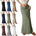 New Women's Dress, Summer Fashion, Comfortable Drawstring Waist A- Line Skirt, Long Elegant Skirt - front view