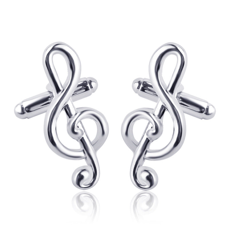 Popular Ornament Music Symbol Cufflinks Fashion French Musical Note Cufflinks Cufflink Men's Shirt Accessories - front view