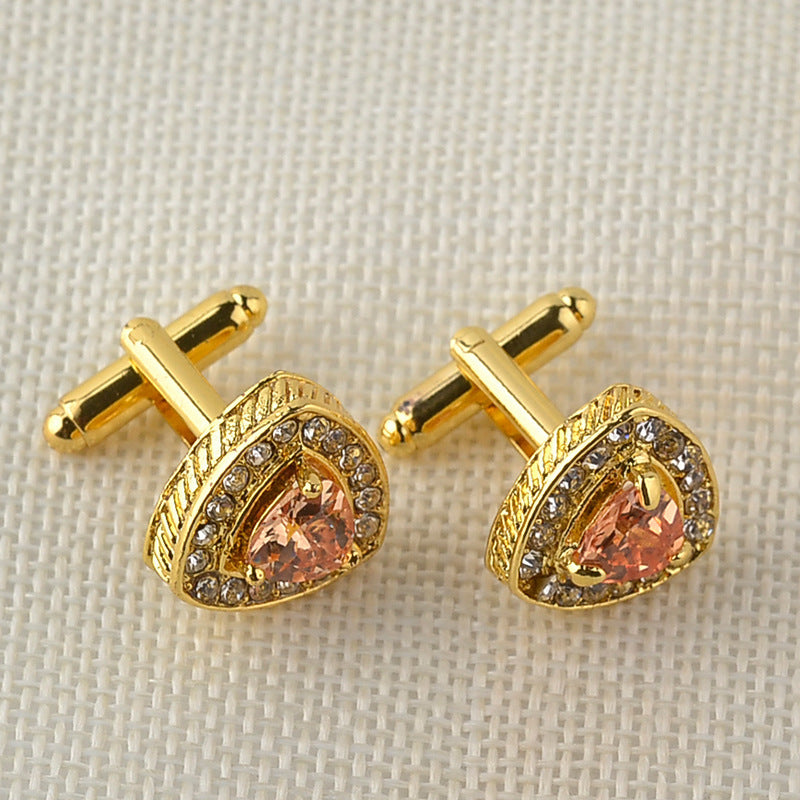Hot Selling Men's Shirt Cufflinks Triangle Crystal French Diamond Cufflink Ornament Crystal Cufflinks Wholesale - view 2