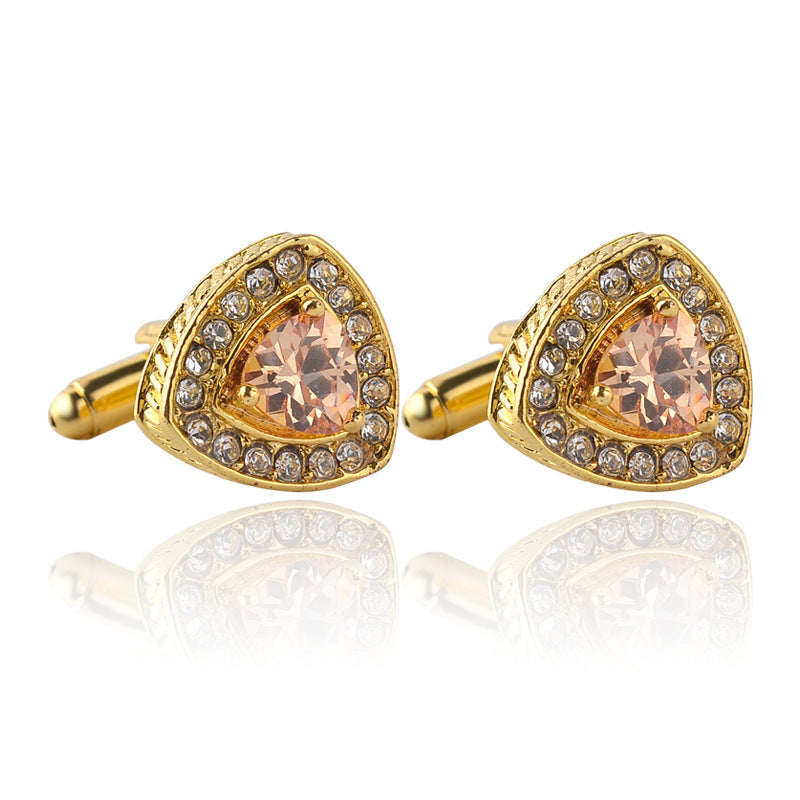 Hot Selling Men's Shirt Cufflinks Triangle Crystal French Diamond Cufflink Ornament Crystal Cufflinks Wholesale - view 5