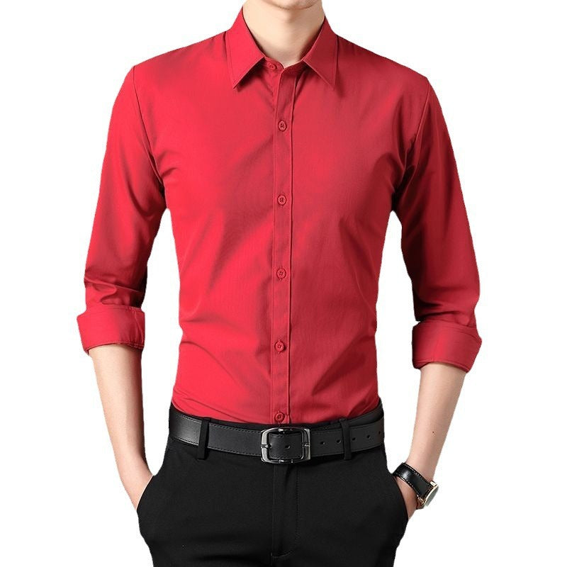 Men's Shirt Long Sleeve Business Casual White Black Spring And Autumn New Slim Fit Shirt Formal Top Clothing - view 5
