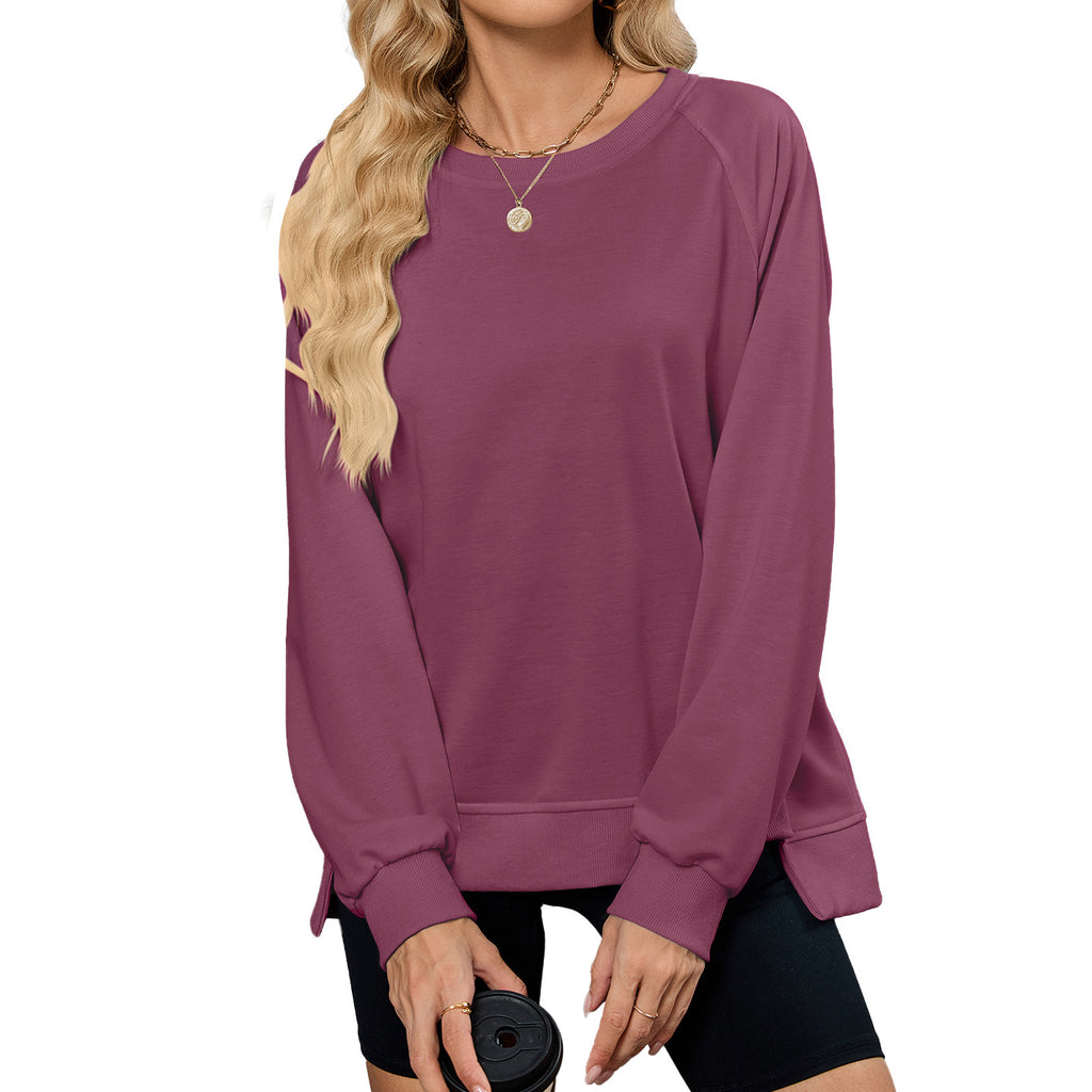 Foreign Trade  Autumn And Winter New Solid Color Thread Round Neck Long Sleeve Loose Sweatshirt Women's Top - view 5