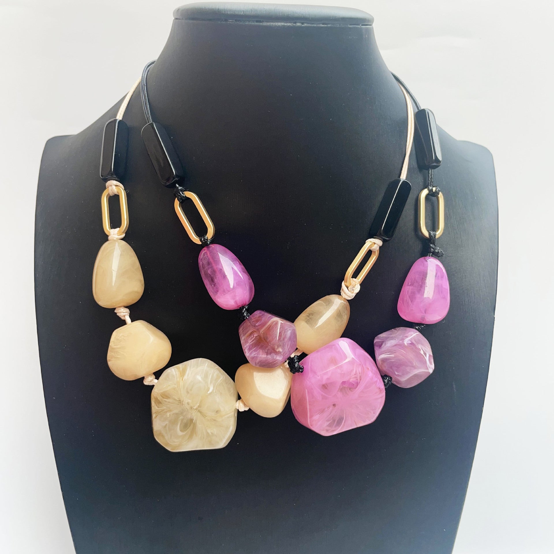 Retro Irregular Acrylic Necklace New Sweater Chain For Women Necklace Daily Accessories Rope Necklace For Women - view 3
