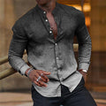 Wholesale Men's 4-Way Stretch Fabric Polyester Classic Style Gradient Color Long Sleeve Men's Shirts - front view