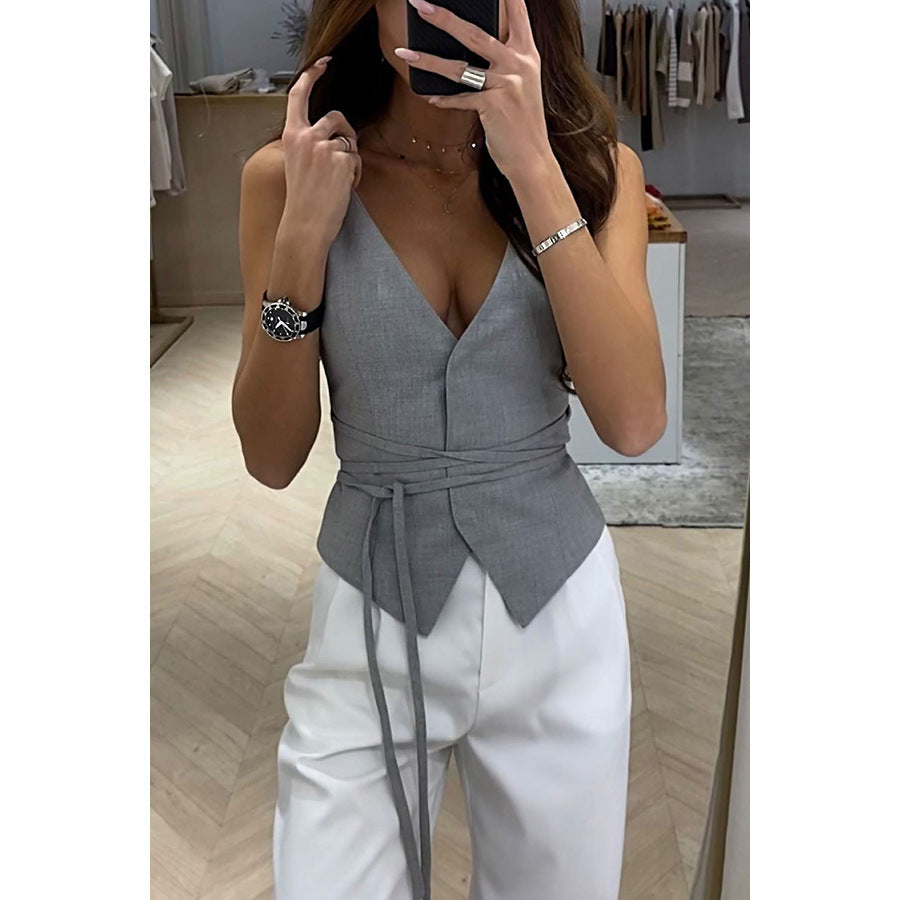 Spring And Summer New Lace Up Casual Women's Tops Ins Vacation Loose Multi-Color Fashion Camisole - view 2