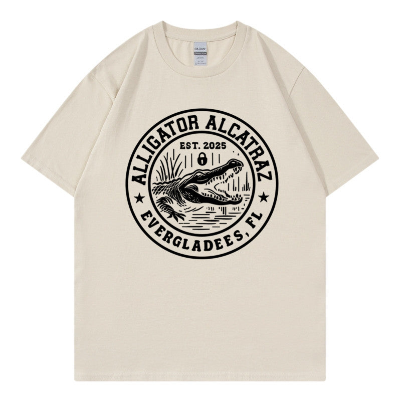 Wholesale Men's Cotton Casual Sport Style Letter Short Sleeve Men's T-shirt - front view