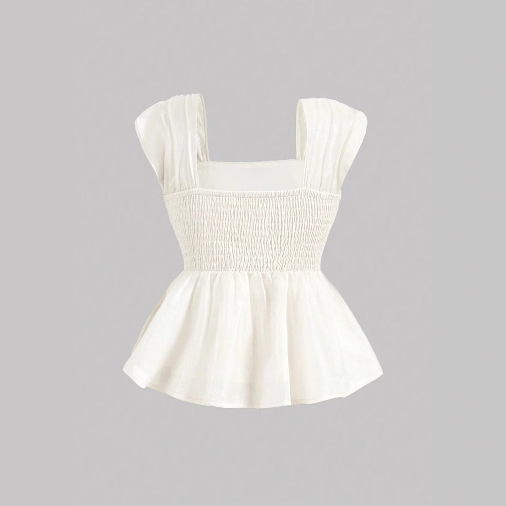 Summer Casual Cute Women's Top Loose Sleeveless Vest Square Collar  Style Pure Color Basic Version Midi Length - view 2