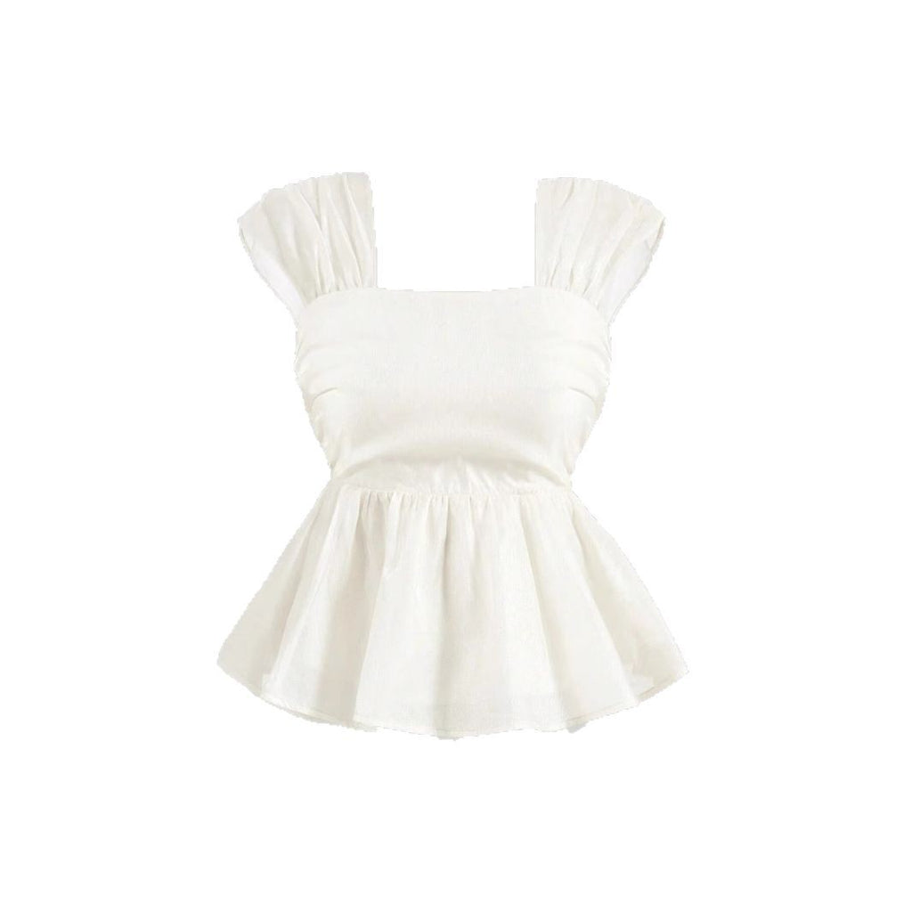 Summer Casual Cute Women's Top Loose Sleeveless Vest Square Collar  Style Pure Color Basic Version Midi Length - view 5