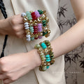 Irregular Acrylic Beaded Round Bracelet  Retro Fashion Elegance Bracelet Design Sense Niche Bracelet For Women - front view