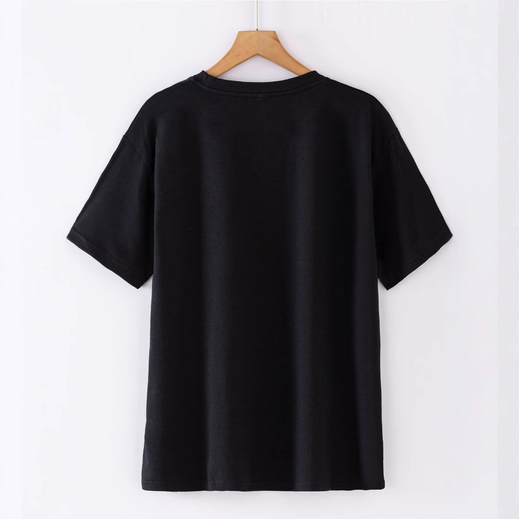Short Sleeve T-Shirt Women's Top Printed Princess Style Sweet Fresh Round Neck Polyester Fabric T-Shirt - view 5