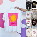 Short Sleeve T-Shirt Women's Top Printed Princess Style Sweet Fresh Round Neck Polyester Fabric T-Shirt - front view