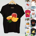 Short Sleeve T-Shirt Women's Top Printed Princess Style Sweet Fresh Round Neck Polyester Fabric T-shirt - front view