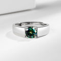 Original Fashionable Men's Ring With Simulated Moissanite Full Of Diamonds Living Mouth Large Men's Ring Simple Style Geometry Pattern - front view